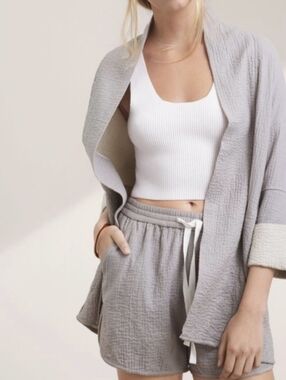 Aritzia Wilfred Lenglen Oversized Kimono Jacket Cardigan XS Olive/Cream